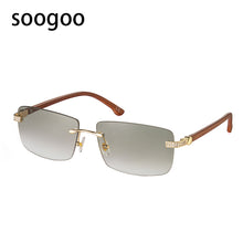 Load image into Gallery viewer, 2023 Square Rimless Sunglasses Men Vintage  Brand Designer Sun Glasses Women Rectangle Diamond Eyeglasses UV400