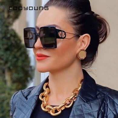 2022 Square Oversized Sunglasses Women Luxury Brand New Designer Gradient Sun Glasses Big Frame Vintage Eyewear UV400