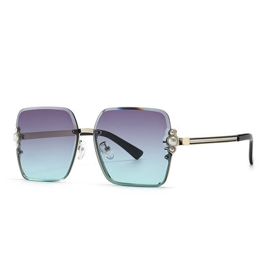 2023 Square Pearl Inlaid Trend Retro Street Sunglasses INS Modern Sunglasses