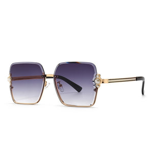 2023 Square Pearl Inlaid Trend Retro Street Sunglasses INS Modern Sunglasses