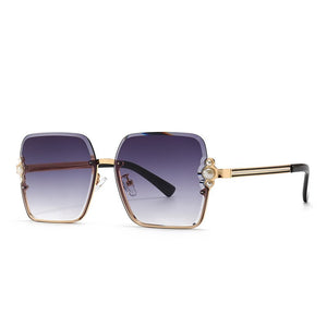 2023 Square Pearl Inlaid Trend Retro Street Sunglasses INS Modern Sunglasses
