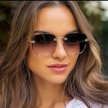 Carica l'immagine nel visualizzatore di Gallery, 2022 Occhiali da sole quadrati senza montatura Donne Designer di marca di lusso Occhiali rossi estivi Occhiali da sole moda per uomo UV400 Shades Oculos 