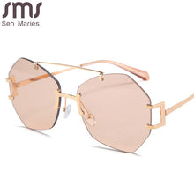 Carica l&#39;immagine nel visualizzatore di Gallery, 2023 Square Rimless Sunglasses Women  Brand Designer Summer Red Glasses Sun glasses For Men UV400 Shades Oculos