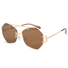 Carica l&#39;immagine nel visualizzatore di Gallery, 2023 Square Rimless Sunglasses Women  Brand Designer Summer Red Glasses Sun glasses For Men UV400 Shades Oculos