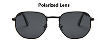 Carica l&#39;immagine nel visualizzatore di Gallery, Square Sunglases Men Hexagon Sun glasses Mannen Women Metal Frame Fishing Glasses Gold gray Eyewear lentes de sol hombre