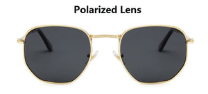Square Sunglases Men Hexagon Sun glasses Mannen Women Metal Frame Fishing Glasses Gold gray Eyewear lentes de sol hombre