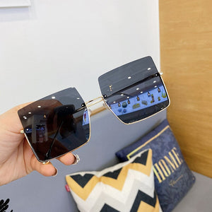 2023 Square Sunglasses Women Glasses Rimless Moda Mujer Zonnebril Dames Lunette De Soleil Femme Vasos Decorativos Gafas