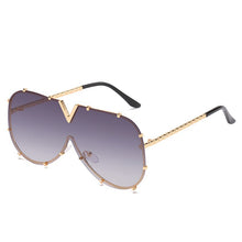 Carica l&#39;immagine nel visualizzatore di Gallery, 2023 Square Sunglasses Women Men Oversized Frame One-Piece Sunglasses Gradient  Brand Designer Eyeglasses