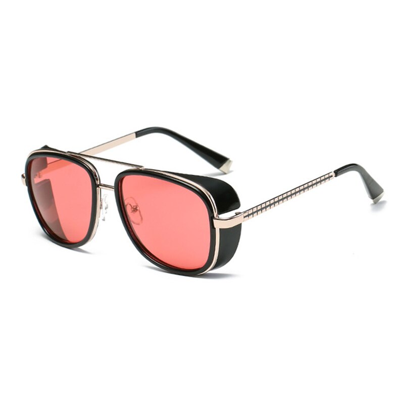 2023 Steampunk Ton Stark Iron Man 3 Sunglasses Men Brand Women Mirror Designer Sun Glasses Vintage Lens Red UV400 Sunglasses