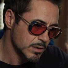 Load image into Gallery viewer, 2023 Steampunk Ton Stark Iron Man 3 Sunglasses Men Brand Women Mirror Designer Sun Glasses Vintage Lens Red UV400 Sunglasses