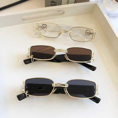 2023 Sunglasses Star Same Brand Designer Style Wearing Earrings Small Box Sunglasses Street Trend Cool Travel Eyewear