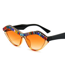 Carica l'immagine nel visualizzatore di Gallery, 2023 Sunglasses Women Cat Eye CZ Diamond Designer Sun Glasses Ladies  Glasses Shades for Women  Bulk Oculos