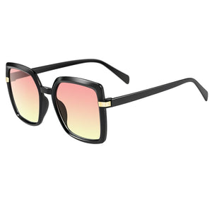 2022 Sunglasses Women Gradient Fashion Brand Designer  retro square frame Women Sunglasses UV400 Black Shades oversized oculos