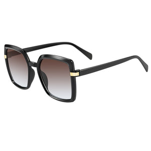 2022 Sunglasses Women Gradient Fashion Brand Designer  retro square frame Women Sunglasses UV400 Black Shades oversized oculos