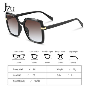 2022 Sunglasses Women Gradient Fashion Brand Designer  retro square frame Women Sunglasses UV400 Black Shades oversized oculos