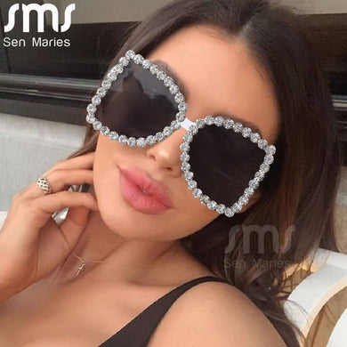 2023 Sunglasses Women Oversized Diamond Designer Sun Glasses Ladies  Glasses Shades for Women  Bulk Oculos