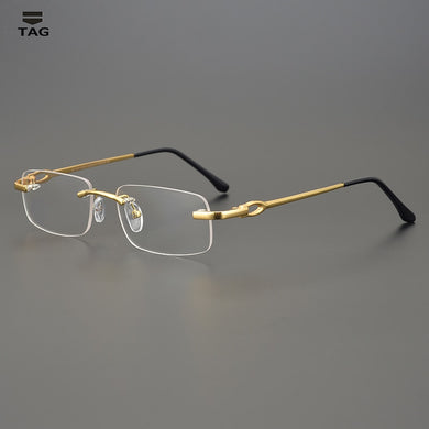 2022 TAG Frameless Glasses Frame men Myopia Optical Prescription Eyeglasses Frames women Male computer Eyewear spectacles Nerd