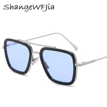 Load image into Gallery viewer, 2023 Tony Stark Sunglasses Iron Men Rectangle Vintage transparent trendy sun glasses metal frame sunglasses sunshade