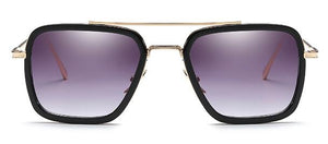 2023 Tony Stark Sunglasses Iron Men Rectangle Vintage transparent trendy sun glasses metal frame sunglasses sunshade