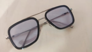 2023 Tony Stark Sunglasses Iron Men Rectangle Vintage transparent trendy sun glasses metal frame sunglasses sunshade