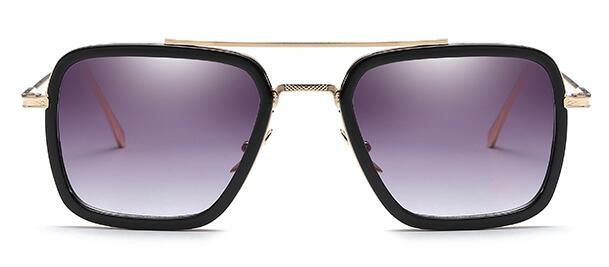2023 Tony Stark Sunglasses Iron Men Sun Glasses Rectangle Vintage transparent trendy sun glasses metal frame sunglasses sunshade
