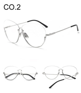2022 Tendenza Occhiali Chiari Donne Lenti Trasparenti Montature da vista Superstar Unico Trasparente Oculos Semi Senza Montatura Per Occhiali Occhiali Finti 