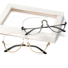 Load image into Gallery viewer, 2023 Trend Clear Glasses Women Clear Lens Optical Frames Superstar Unique Transparent Oculos Semi Rimless Spectacle Fake Glasses