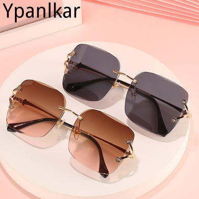 2023 Trend Sun Glasses Men Rinless Sunglasses Vintage Square Sun Glasses For Driving Shades Gafas De Sol