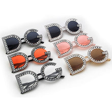 Load image into Gallery viewer, 2022 Trend Letter Sunglasses Female Oversized Sun Glasses Women Luxury Brand Spray Paint Diamond Frame Flash Shades Eyeglasses