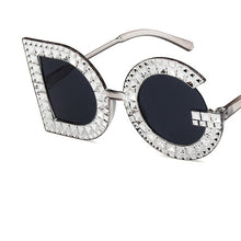 Load image into Gallery viewer, 2022 Trend Letter Sunglasses Female Oversized Sun Glasses Women Luxury Brand Spray Paint Diamond Frame Flash Shades Eyeglasses