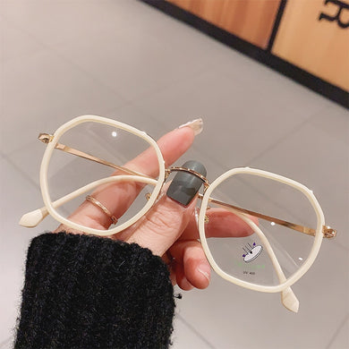 2023 Trending Round Frame Glasses Clear Lens Anti Blue Light Glasses For Women Men Red Beige Eyeglasses Computer Eyewear