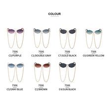 Load image into Gallery viewer, 2023 Trendy Vintage Hexagon With Chain Necklace Sunglasses Small Frame Sun Glasses  Brand Designer Eyewear UV400 Lunettes