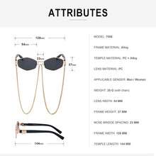 Load image into Gallery viewer, 2023 Trendy Vintage Hexagon With Chain Necklace Sunglasses Small Frame Sun Glasses  Brand Designer Eyewear UV400 Lunettes