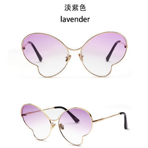 2023 Vintage Butterfly Wings Sunglasses Rimless Women Clear Lens Eyewear Men Pink Sun Glasses UV400 Eyewear Female