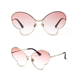 2023 Vintage Butterfly Wings Sunglasses Rimless Women Clear Lens Eyewear Men Pink Sun Glasses UV400 Eyewear Female