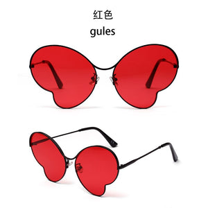 2023 Vintage Butterfly Wings Sunglasses Rimless Women Clear Lens Eyewear Men Pink Sun Glasses UV400 Eyewear Female