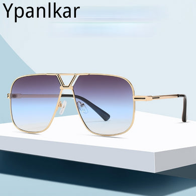 2023 Vintage Classic Pilot Metal Style Gradient Sunglasses Men Driving Brand Design Sun Glasses Oculos De Sol