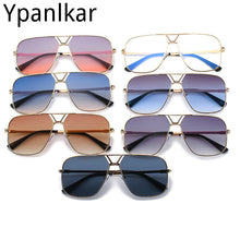 Load image into Gallery viewer, 2023 Vintage Classic Pilot Metal Style Gradient Sunglasses Men Driving Brand Design Sun Glasses Oculos De Sol