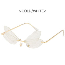 Load image into Gallery viewer, 2023 Vintage Dragonfly Wings Sunglasses Rimless Women Clear Lens Eyewear Men Pink Sun Glasses UV400 Eyewear Female