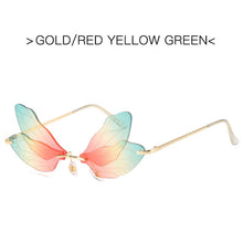 Load image into Gallery viewer, 2023 Vintage Dragonfly Wings Sunglasses Rimless Women Clear Lens Eyewear Men Pink Sun Glasses UV400 Eyewear Female