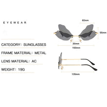 Load image into Gallery viewer, 2023 Vintage Dragonfly Wings Sunglasses Rimless Women Clear Lens Eyewear Men Pink Sun Glasses UV400 Eyewear Female