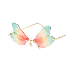 Load image into Gallery viewer, 2023 Vintage Dragonfly Wings Sunglasses Rimless Women Clear Lens Eyewear Men Pink Sun Glasses UV400 Eyewear Female
