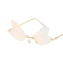 Load image into Gallery viewer, 2023 Vintage Dragonfly Wings Sunglasses Rimless Women Clear Lens Eyewear Men Pink Sun Glasses UV400 Eyewear Female