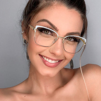 2023 Vintage Eyeglasses Frames For Women Clear Square Blue Light Glasses Frame Metal Transparent Computer Women's Eyeglasses