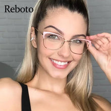 Load image into Gallery viewer, 2023 Vintage Eyeglasses Frames For Women Clear Square Blue Light Glasses Frame Metal Transparent Computer Women's Eyeglasses