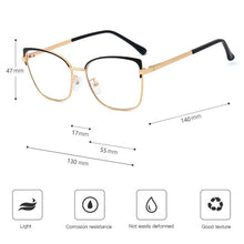 Load image into Gallery viewer, 2023 Vintage Eyeglasses Frames For Women Clear Square Blue Light Glasses Frame Metal Transparent Computer Women's Eyeglasses
