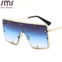 Load image into Gallery viewer, 2023 Vintage Overized Square Sunglasses Men Women Metal Frame Sunglasses One Piece Retro Sun Glasses Women  Eyewear UV400