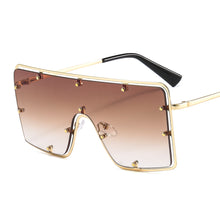 Load image into Gallery viewer, 2023 Vintage Overized Square Sunglasses Men Women Metal Frame Sunglasses One Piece Retro Sun Glasses Women  Eyewear UV400