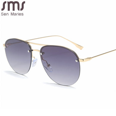 2023 Vintage Pilot Sunglasses Women/Men Brand Designer  Sun Glasses For Women Retro Rimless Sunglasses Oculos De Sol