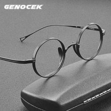 Load image into Gallery viewer, 2024 Vintage Pure Titanium Glasses Frame Men Round Optical Myopia Prescription Eyeglasses Frame Women  Brand Small Eyewear
